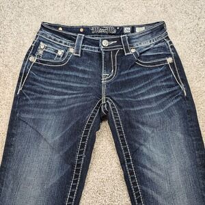 Miss Me Jeans Womens 26R Dark Wash Boot Cut Embellished Pockets Denim NWT